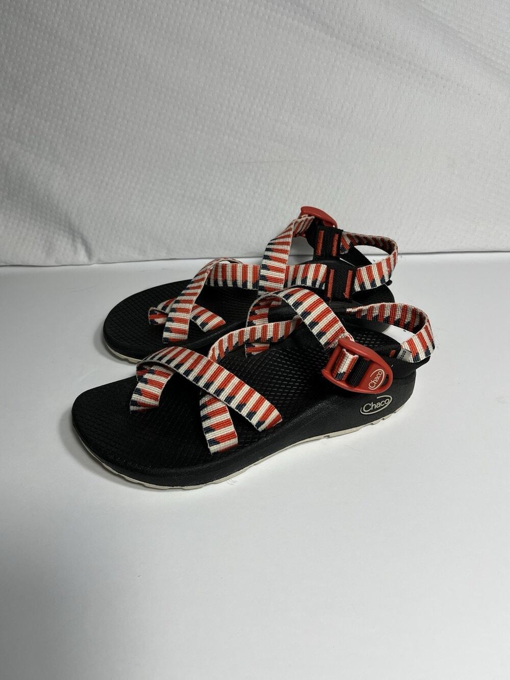 Chaco Cloud 2 Sport Sandals Womens Sz 6 Black Red White Comfort Hiking Strappy